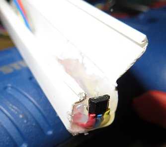 hot glue to keeps the sensor in place